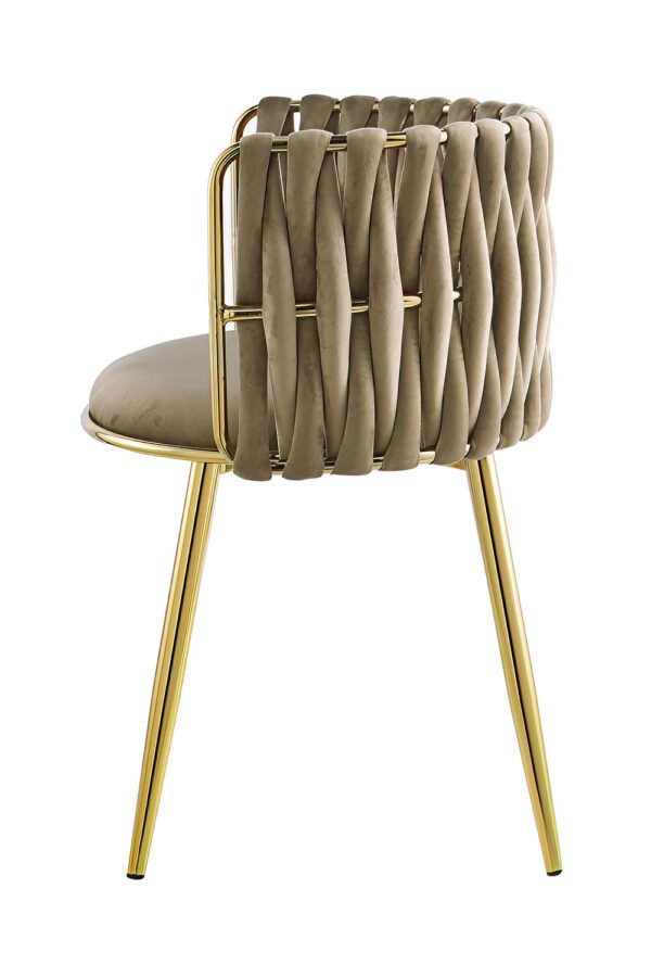 Curved Back Upholstered Chair - LuxeWeave