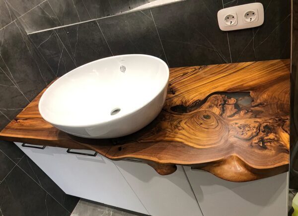 Wooden Countertop for Bathroom Sink - Epoxy Resin