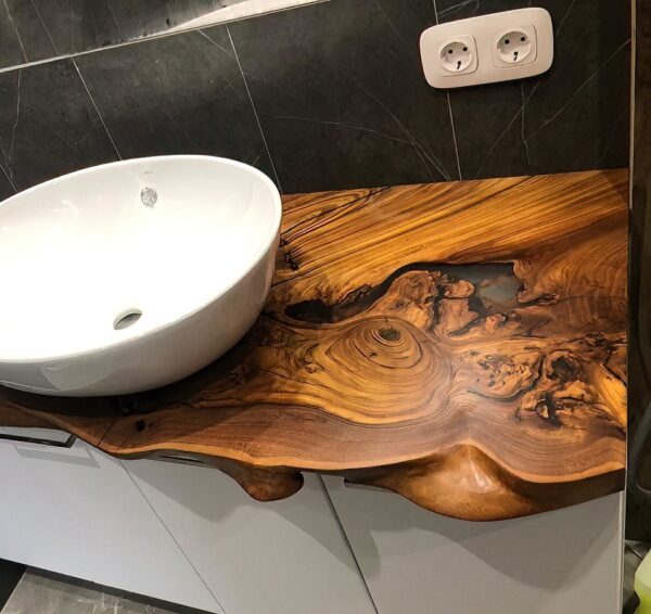 Wooden Countertop for Bathroom Sink - Epoxy Resin