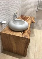 Wooden Bathroom Countertop (Waterfall) - Epoxy Resin