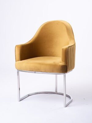 Luxury Modern Dining Chair - CitrineChrome