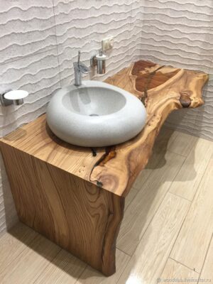 Wooden Bathroom Countertop (Waterfall) - Epoxy Resin