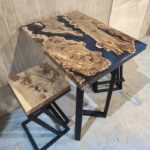 Bar Table With Stools - Epoxy Resin