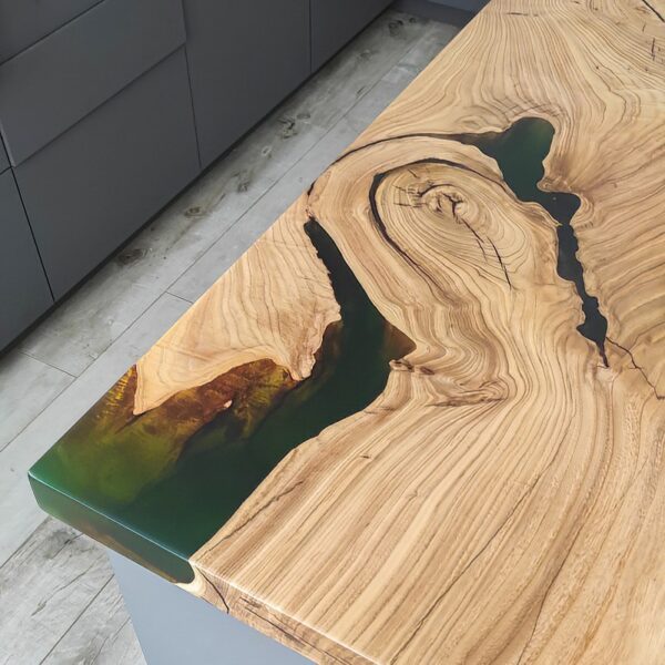 Solid Wood Kitchen Countertop - Epoxy Resin