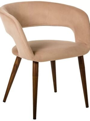 Beige Velvet Dining Chair -UrbanDine